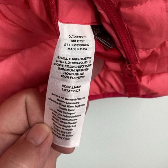 Girls Eddie Bauer reversible Ombre Puffer Jacket pink large (13/16) - Picture 3 of 9
